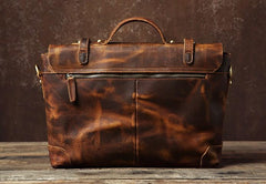 Handmade Leather Mens Cool Messenger Bag Briefcase Work Bag Business Bag Laptop Bag for men - imessengerbags