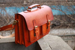 Cool Handmade Leather Mens Messenger Bag Briefcase School Bag for men