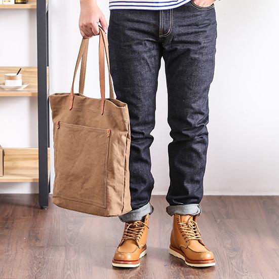 Canvas Mens Womens Large White Handbag Small Tote Bag Khaki Shoulder Tote Purse For Men - imessengerbags