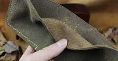 Handmade Leather Mens Cool Slim Leather Wallet Men billfold Wallets Bifold for Men - imessengerbags