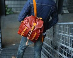 Cool Handmade Leather Mens Backpack Travel Backpacks Laptop Backpack for men - imessengerbags