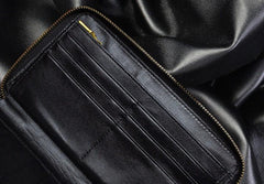 Handmade Leather Mens Tooled Floral Cool Zipper Phone Travel Long Wallet Card Holder Card Slim Clutch Wallets for Men - imessengerbags