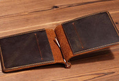 Handmade Genuine Leather Wallet billfold Leather Wallet Slim Bifold Wallet Bag For Mens - imessengerbags