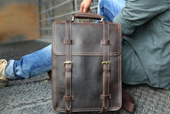 Handmade Leather Mens Backpack Travel Backpack Laptop Backpack for men - imessengerbags