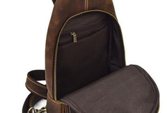Cool Leather Chest Bag Sling Bag Sling Crossbody Bag Travel Bag Hiking Bags For Men