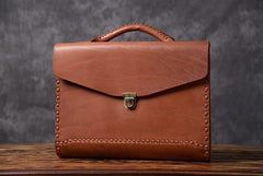 Handmade Leather Mens Cool Messenger Bag Briefcase Work Bag Business Bag for men