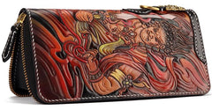 Handmade Leather Acalanatha Mens Chain Biker Wallet Cool Leather Wallet With Chain Wallets for Men