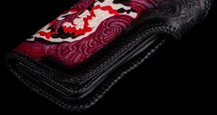 Handmade Leather Carp Mens Chain Biker Wallet Cool Leather Wallet With Chain Wallets for Men