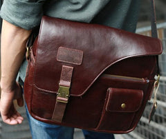 Cool Leather Mens Large Messenger Bags Shoulder Bag for men