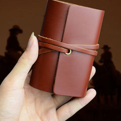 Handmade Leather Floral Mens Cool Short Wallet Card Holder Small Card Slim Wallets for Men - imessengerbags