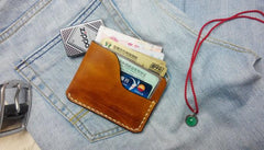 Brown Leather Mens Slim Front Pocket Wallets Leather Cards Wallet for Men - imessengerbags