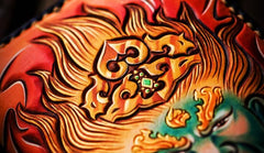 Handmade Leather Men Tooled Acalanatha Cool Leather Wallet Long Phone Clutch Wallets for Men - imessengerbags