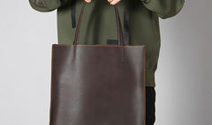 Handmade Leather Mens Tote Bag Cool Messenger Bag Tote Bag Handbag Shoulder Bag for men - imessengerbags