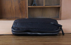 Handmade Genuine Leather Mens Cool Long Leather Wallet Zipper Clutch Wristlet Wallet for Men - imessengerbags