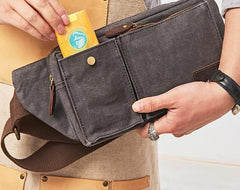 Canvas Mens Fanny Pack Canvas Waist Bag Small Canvas Chest Bag for Men - imessengerbags