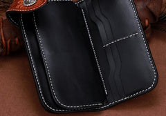 Handmade Leather Kylin Mens Chain Biker Wallet Cool Leather Wallet With Chain Wallets for Men - imessengerbags
