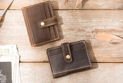 Leather Mens Card Holder Slim Front Pocket Wallets Card Wallet for Men - imessengerbags