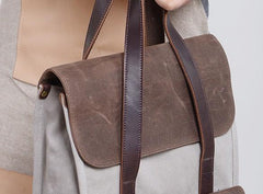 Cool Canvas Gray Mens Handbag Canvas Backpack Canvas Travel Bag for Men
