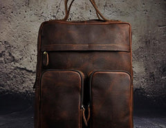 Cool Mens Leather Backpack Vintage Travel Backpack School Backpack for men