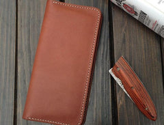 Handmade Leather Wallet Mens Clutch Wallet Cool Wallet Long Wallets for Men - imessengerbags