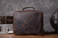 Handmade Leather Mens Cool Backpack Messenger Bag Briefcase Work Bag Business Bag for men