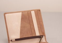 Vintage Leather Men Small Slim Travel Wallet Passport Wallet for Men - imessengerbags