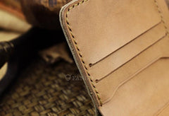 Handmade Leather Floral Mens Cool Slim Leather Wallet Men billfold Wallets Bifold for Men - imessengerbags