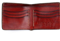 Handmade Leather Tooled Mens billfold Wallet Cool Leather Wallet Slim Wallet for Men - imessengerbags