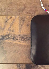 Genuine Leather Mens Cool Long Leather Wallet Zipper Clutch Wristlet Wallet for Men - imessengerbags