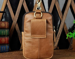 Leather Mens WAIST POUCH with Belt Loop Cell Phone Holster Belt Pouch for Men - imessengerbags