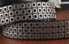 Genuine Leather Punk Rock Biker Trucker Mens Belt Men Black Coffee Belt for Men