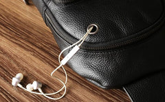 Genuine Leather Mens Cool Chest Bag Sling Bag Crossbody Bag Travel Bag Hiking Bag for men - imessengerbags