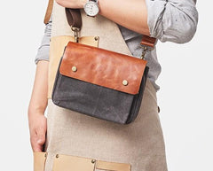 Canvas Leather Mens Belt Pouch Waist Bag Fanny Pack Small Side Bag for Men - imessengerbags