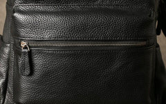 Genuine Leather Mens Cool Backpack Sling Bag Large Black Travel Bag Hiking Bag for men - imessengerbags