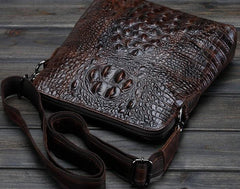 Cool Coffee Small Leather Mens Messenger Bag Shoulder Bag for Men