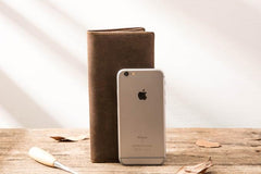Vintage Slim long Wallets Leather Mens Tan Wallet Long Wallet for Men - imessengerbags