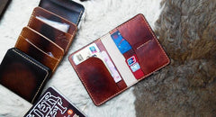 Handmade Leather Mens Small Passport Wallets Travel Wallets for Men - imessengerbags