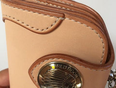 Handmade Leather Biker Wallet Mens Cool Chain Wallet Trucker Wallet with Chain