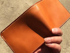 Handmade Leather Mens Cool billfold Leather Wallet Men Small Wallets Bifold for Men - imessengerbags