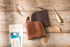 Cool Leather Mens Front Pocket Wallet Vintage Small Wallets for Men - imessengerbags