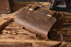 Handmade Leather Mens Cool Messenger Bag Briefcase Work Bag Business Bag for men