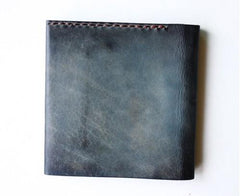 Handmade Vintage Leather Mens Small Bifold Wallet Cool billfold Wallet for Men - imessengerbags