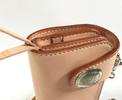Handmade Leather Biker Wallet Mens Cool Chain Wallet Trucker Wallet with Chain
