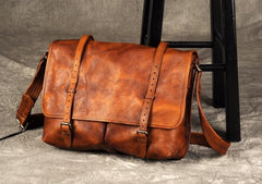 Genuine Leather Mens Cool Messenger Bag Shoulder Bag Chest Bag Bike Bag Cycling Bag for men