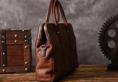 Genuine Leather Mens Cool Messenger Bag Briefcase Work Bag Business Bag for men - imessengerbags