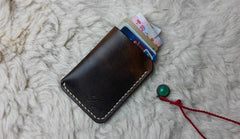 Mens Leather Slim Front Pocket Wallets Leather Cards Wallet for Men - imessengerbags