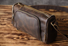 Handmade Leather Mens Cool Shoulder Bag Messenger Bag Chest Bag Bike Bag Cycling Bag for men - imessengerbags