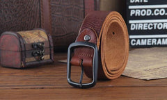 Genuine Leather Punk Rock Biker Trucker Mens Belt Men Black Coffee Belt for Men