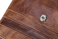 Cool Leather Small Slim Zipper Wallet billfold Wallet Card Wallets For Men - imessengerbags