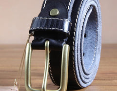 Genuine Leather Punk Rock Biker Trucker Mens Belt Men Black Coffee Belt for Men